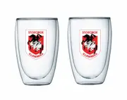 St George Dragons NRL Set of 2 Double Walled Glasses