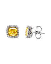 Diana M. Fine Jewelry 18K & Platinum 4.42 ct. tw. Diamond Studs