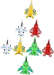 Milisten 8Pcs Pull Back Fighter Lightweight Friction Powered Airplane for Aircraft Develops Vision Coordination Skills