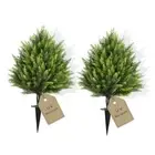 2 FT Artificial Cedar Topiary Ball Trees with Ground Spike, Set of 2 UV