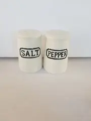 New THL Classic French Salt And Pepper Shakers Black Letters with Base