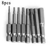 8PCS 1 4 Hex Shank Hex Key Bit Quick Change For All Cord cordless Drill