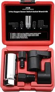 ITEQ 5 Pcs Automotive Oxygen Sensor Socket Wrench Removal Tool and Thread Chaser Set