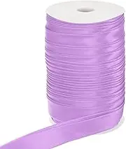 uxcell Double Fold Bias Tape, 1 Inch x 55 Yard Continuous Bulk Bias Tape Satin Fabric for Sewing Quilting Seaming Hemming Piping Binding Apparel Crafts, Light Purple