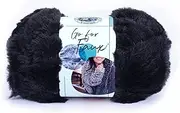 (1 Skein) Lion Brand Yarn Go for Faux Bulky Yarn, Black Panther