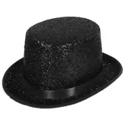 Top Hat Costume Shiny Sequin Magician Victorian Hat Dress Up Hat Christmas Bo...