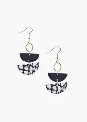 [Taking Shape] Taking Shape Monochrome Earrings in Black / White - Women's Accessories Black / White