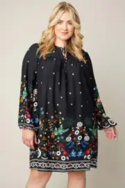 PLUS SIZE Self Tie Peasant Dress