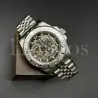 Custom Made Skeleton Watch 40mm Sub Style Diver NH70 Auto Movement Silver Bezel