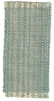 Dollhouse Miniature Woven Accent Rug Blue Green and Ecru Weave Texture