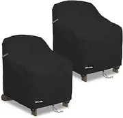 ANartcle Patio Adirondack Chair Cover 2 Pack,600D Waterproof Heavy Duty Outdoor Chair Covers,Adirondack Chair Covers(30W x 34D x 36H inches),Patio Furniture Covers,Black