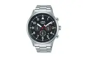 LORUS Men's Stainless Steel Sports Chronograph Quartz Wristwatch Mod. SPORTS 10 ATM Water Resistant 45mm Case - Silver