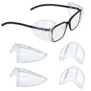 2 Pairs Eye Glasses Side Shields Flexible Slip on Side Shields for Safety Glass