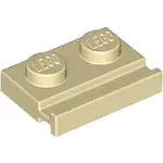 正版樂高LEGO零件(全新)-32028 變形平板 溝槽 軌道 門軌   1X2  沙色