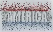 America Patriotic Design Glass Rhinestone Bling Iron On Transfer Hot Fix Motif