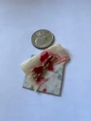 Dismembered hand bloody and gorey Dollhouse Miniatures 1:12 scale Halloween
