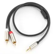 AV135 3.5mm to 2RCA Male to Male Audio Cable for Phone Speaker Amplifier