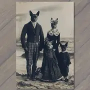 4x6" Weird Creepy Vintage Vibe Dog People Unreal Beach Unusual Strange
