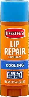 O'Keeffe's Cooling Relief Lip Repair Lip Balm for Dry Cracked Lips, Instant Cooling Relief, Seven Moisturizing Ingredients, 4.2g/0.15oz Stick, (Pack of 1), 22305