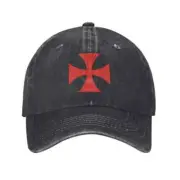 Red Templar Cross Knights Baseball Cap for Men Women Dad Hat Streetwear Snapback