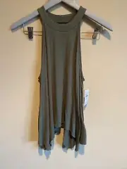 American Eagle Soft & Sexy Mossy Green High-Neck Sleeveless Tank Top Small Flowy
