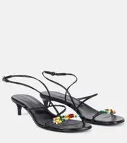 [Khaite] Khaite Loop 35 beaded leather sandals AU 9 black