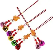 Cabilock 4pcs Snake Bell Wind Chimes for Outdoor Decor Vintage Style Hanging Bells with Traditional Motifs for Home Office Classroom and Festival Decoration