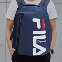 在飛比找ETMall東森購物網優惠-FILA 經典大LOGO後背包-牛仔藍