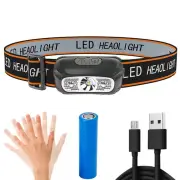 BIKIGHT Mini USB Rechargeable XPG+ 2 LED Headlamp Sensor Headlight Camping Flashlight Outdoor Light Fishing Portable Tor