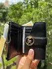 MICHAEL KORS WOMEN FASHION FLAP BIFOLD CREDIT CARD DOLLAR HOLDER WALLET BLACK MK