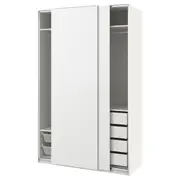 PAX / HASVIK wardrobe with sliding doors, white/white, 150x66x236 cm
