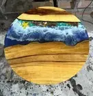 Ocean River Coffee Table | Walnut Stone Luxury Center Sofa Table | Handmade Deco