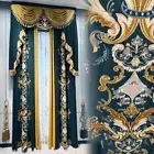 Custom velvet villa infinitely high blue cloth curtain tulle valance drape C1666