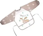 UPKOCH Long Sleeve Bib Smock Essential Painting Protector Easy Clean Art Apron for Drooling and Spit Ups for Newborns