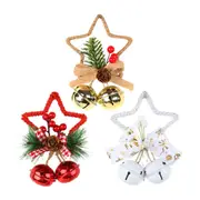 3 Pcs Christmas Bells Pentagram Pendant Christmas Tree Ornaments