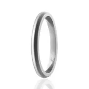 Silicone Wedding Stackble Point Single Ring - Silver by ROQ for Women - 6 mm Ring