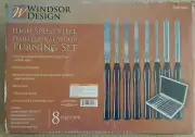 WOOD LATHE TURNING TOOL KIT BY WINDSOR DESIGN 8 PIECE SET HIGH SPEED CHISELS NEW