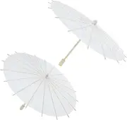 [WOFASHPURET] 2pcs Boys and Girls Diy Blank Oil-paper Umbrellas Hand-painted Parasol for Girls Boys Art Craft