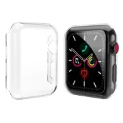 For Apple Watch Case Series 6/5/4 SE 44 40mm PC Hard Clear Screen Cover Snap-On