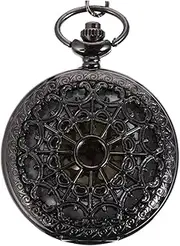 [LIFKOME] Pocket Watch Mechanic Spider Web Watch Tuba Retro Watch Vintage Watch Mechanical Necklace Watch Retro Vintage Steampunk Watch Watches The Black Quartz