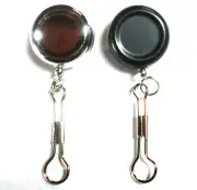 2-Pack 1" Retractable Clip-On Pull Reel Badge ID Belt Clip Holder Keychain Cord