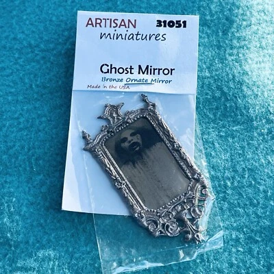 Dollhouse Artisan Miniatures Bronze Ornate Haunted Ghost In The Mirror USA
