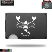 SCORPIO Scorpion Zodiac Laser Engraved Onto An Aluminum Wallet