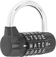 HOJLKLD Gym Locker Lock 5 Letter Word Lock Safety Padlock Combination Lock for School Gym Locker,Sports Locker,Fence,Toolbox,Case,Hasp Storage (1, Black)