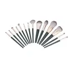 14Pcs Makeup Brush Set Dark Green Beginner Cosmetic Powder Blusher Eyeshadow IDM