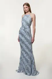 Tall Placed Sequin Fishtail Maxi