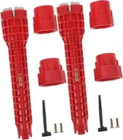2 Sets Multifunctional Sink Wrench Sink Plumber Wrench Tool Multifunctional Maintenance Tools Professional Plumbing Toolset Red Pp