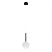 Vencha Franco Modern Metal Single Round 1 Light Pendant Light - Black & Gold / Opal