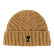 [AMI] AMI 'Ami de Coeur' wool beanie hat Man One Size One Size Beige