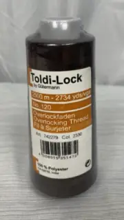 Toldi-Lock, Overlocking Thread, 100% Polyester, Brown, Color 2330, 2734 yds